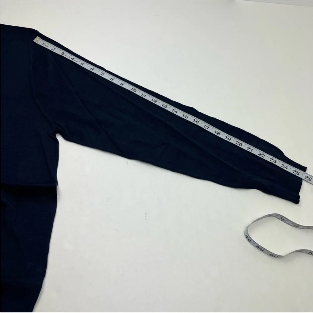 Bugatchi Quarter Zip 100% Merino Wool XL Navy Blue Long Sleeve Sweater NEW *FLAW